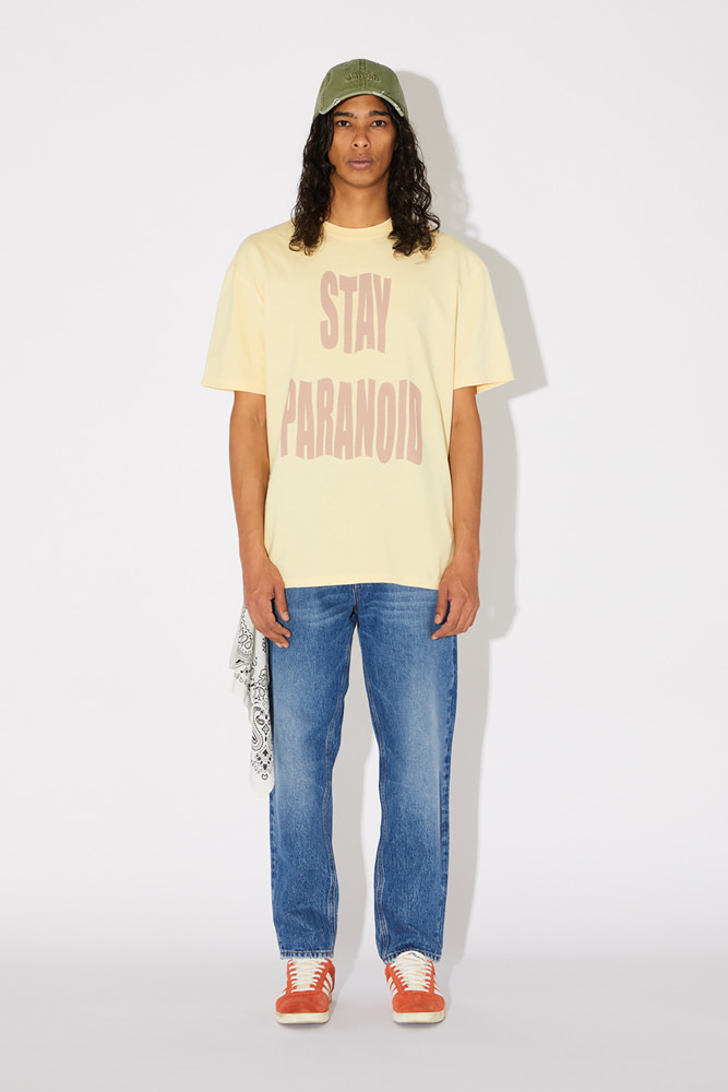 CREW NECK T-SHIRT WITH STAY PARANOID PRINT